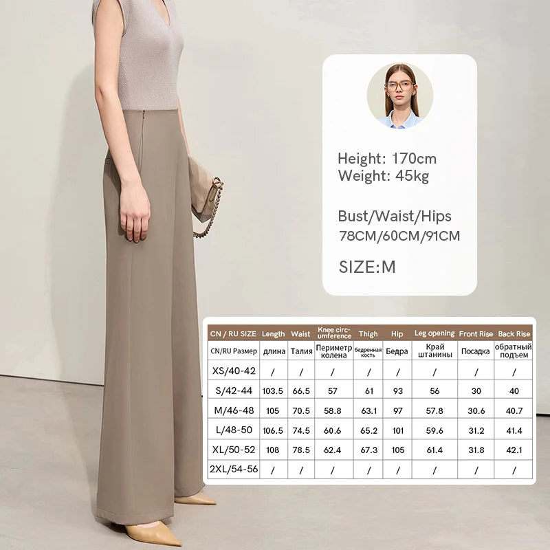 ខោជើងវែង Amii Minimalism រដូវក្តៅឆ្នាំ ២០២៦ ខោជើងវែងថ្មីសម្រាប់ស្ត្រីត្រង់មូលដ្ឋានខោធម្មតាខោជើងវែងពេញប្រវែង ១២៤១២០០៦