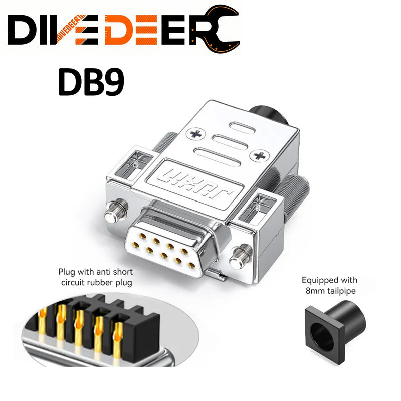 DB9 Adapter Connector Core RS232 Serial COM Plug Connectors Hole/pin DB15 Female Male Port Socket D Sub DP9 Plastic Case