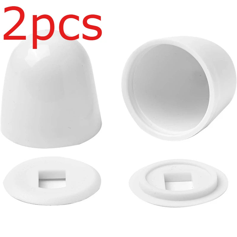 2pcs Premium Round Universal Toilet Bolt Caps - Easy Push-On Installation with Extra Washers, 1.44 Inch Height, Durable Plastic