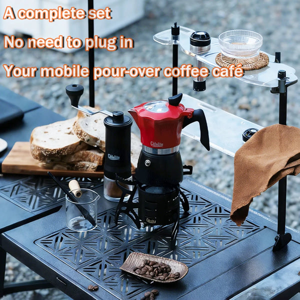 Camping Coffee Set Specialized Barista Kit Pour Over Hand Drip Tools Gas Burner Coffee Bean Grinder  Dripper Gooseneck