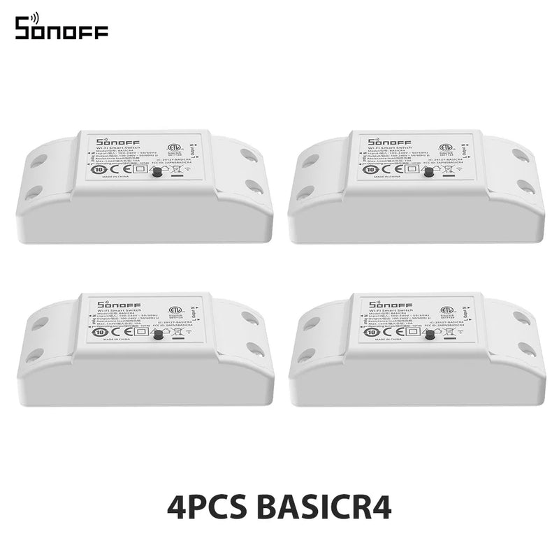 1-10PCS SONOFF BASICR4 WiFi Smart Switch ESP32 Magic Switch Mode Reliable Safe EWeLink Remote Control with S-MATE2 Alexa Google