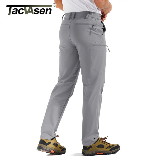 TACVASEN Quick Dry Hiking Cargo Pants Men's Spring Lightweight Water Resistant Travel Pants for Men Work Outdoor with 6 Pockets