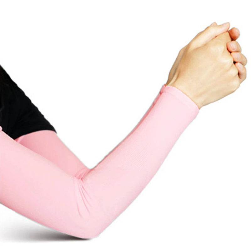 WRELS Cycling Arm Summer Ice Cloth Cycling Sleeves Sun Protection Unisex Breathable Running Volleyball Sleeves Outdoor Sports
