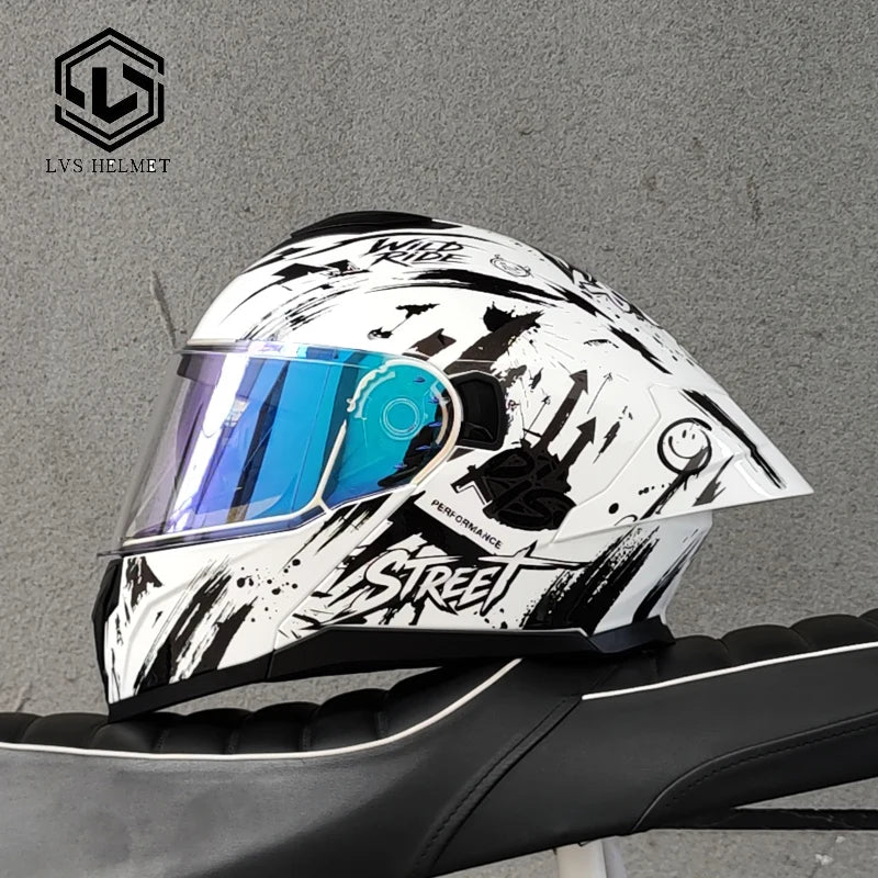 Motorcycle Modular Flip Helmet Dual Lens Big Wing Anti-Fog Visor Men Women Motorbike Touring Safety Headgear Casque Moto