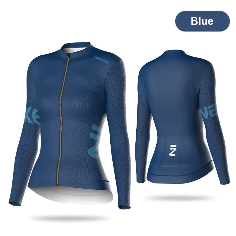 INBIKE Women's Long Sleeve Jersey MTB Cycling Jersey Spring  Autumn Biking Clothing Slim Top Shirts for Riding Road Bike Clothes