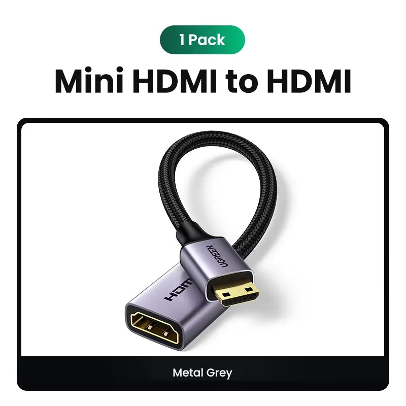 Ugreen Mini HDMI Adapter Mini HDMI to HDMI Cable Adapter 4K Compatible for Raspberry Pi ZeroW Camcorder Laptop HDMI Mini Adapter