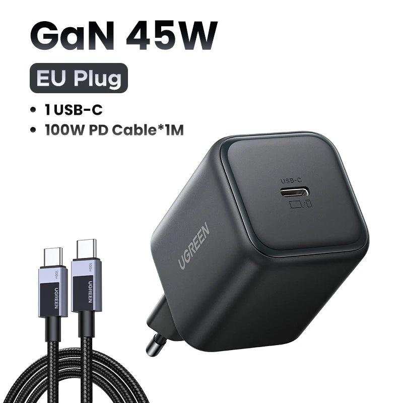 UGREEN 45W GaN Charger PD3.0 PPS QC3.0 Quick Charge For Samsung S26 S25 Ultra iPhone 18 17 16 Pro Max iPad Tablet Fast Charger