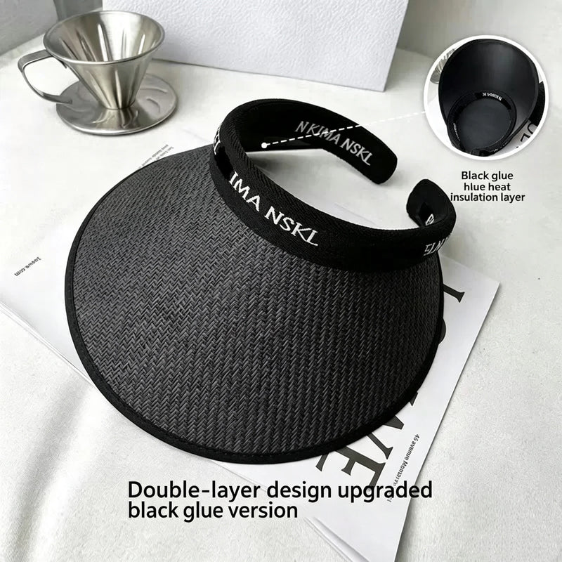 Summer Large Brim Sunshade and Sun Protection Hat, Women's Empty Top Hat, 2024 New UV Resistant Sun Hat, Versatile