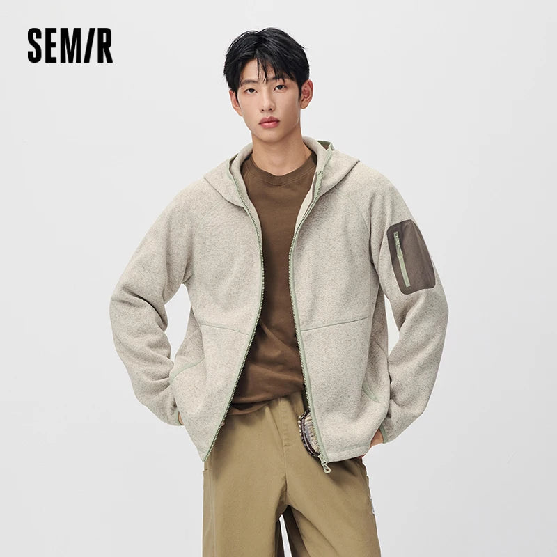 អាវក្រៅរដូវរងាបុរស Semir រចនាបថទំនើប ដៃអាវ Raglan មានមួក ប្រឆាំងនឹងឋិតិវន្ត ឆ្នាំ២០២៦ សម្លៀកបំពាក់រដូវរងាថ្មីប្រចាំថ្ងៃ រចនាបថធម្មតាក្នុងទីក្រុង