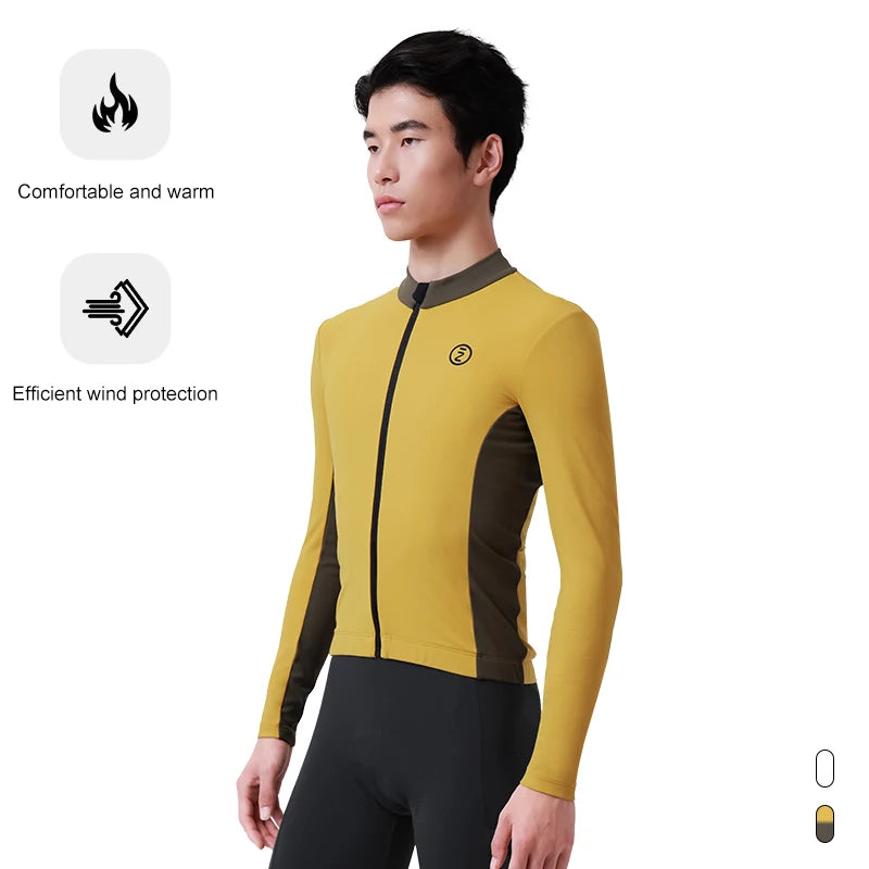 INIBKE Winter Men's Cycling Long Sleeve Jersey Thermal Bicycle Top Mountain Biking Riding Jersey Man Outdoor Sportswear Clothes
