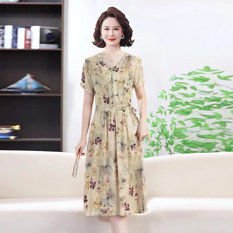 រ៉ូបរដូវក្តៅសម្រាប់នារី Vintage Bodycon រ៉ូប Office Lady Floral Midi រ៉ូប Elegant Casual Night Party Vestidos