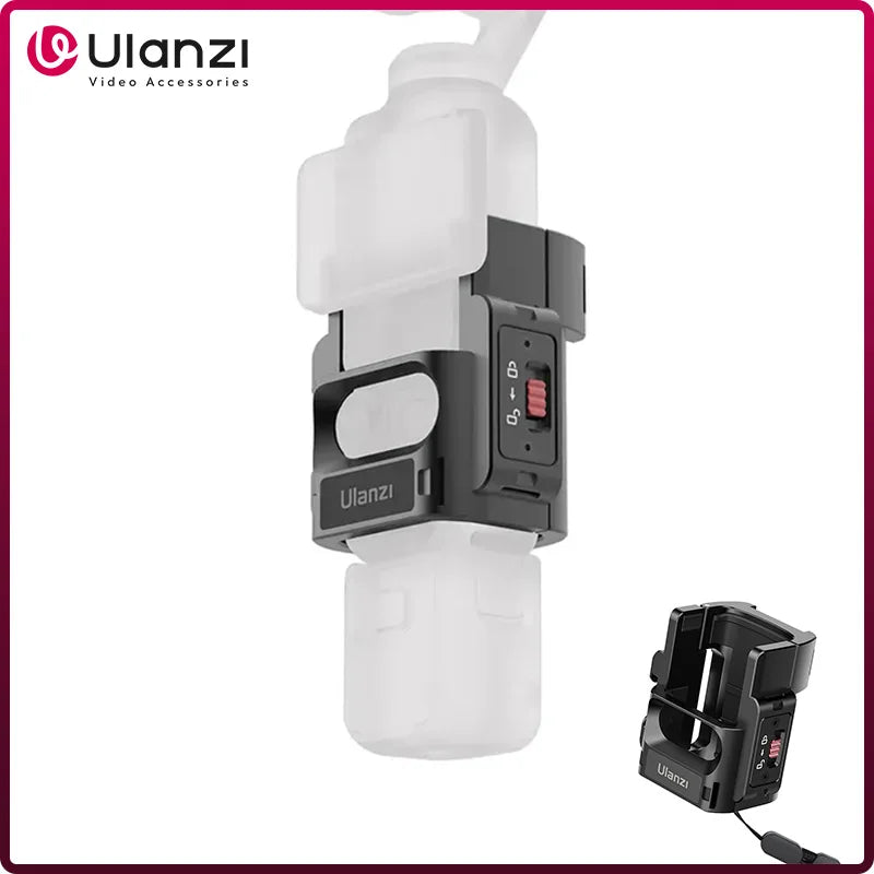 អាដាប់ទ័រពង្រីក Ulanzi PK-06 សម្រាប់ DJI Osmo Pocket 3 ជាមួយនឹងម៉ាញេទិករហ័សសម្រាប់ម៉ោនត្រជាក់សម្រាប់មីក្រូហ្វូនពន្លឺវីដេអូ Tripod Vlog