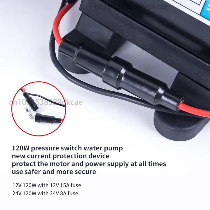 DIVEDEER 100W High Pressure Electric Diaphragm Self-priming Pump Sprayer with DC Pressure & Reflux Switch, 8L/Min Flow Rate