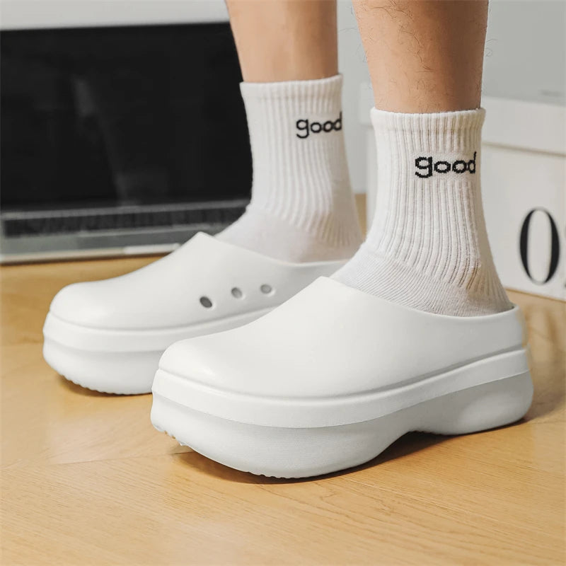 Hotel Chef Slippers Four Season New Non-slip Waterproof Oil-proof Soft-sole Kitchen Work Shoes Men's Outdoor Casual Safety Shoes