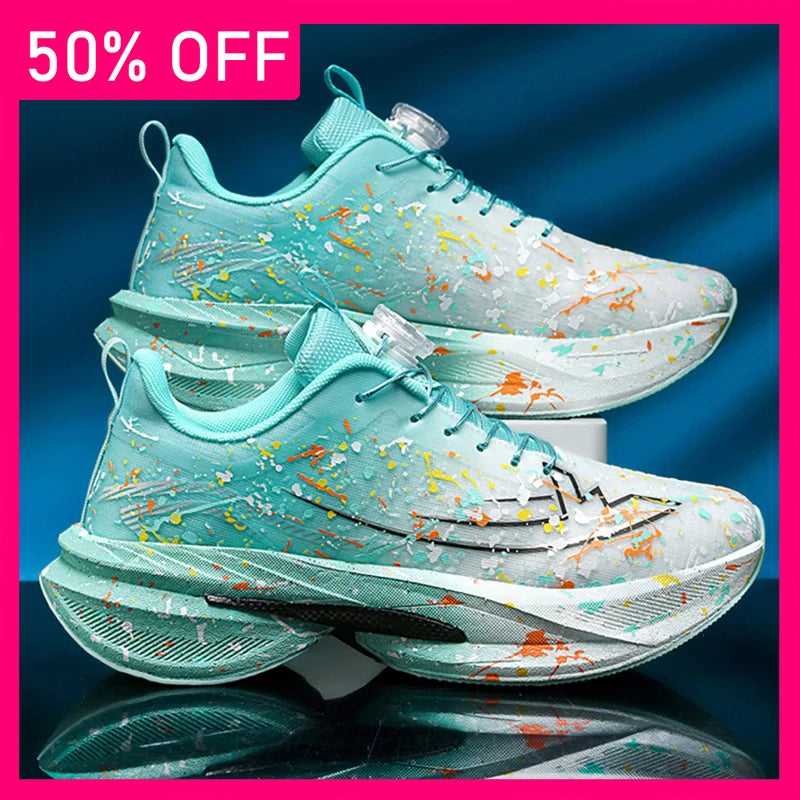 New Unisex Sports Shoes Rotating Buckle Trendy Mesh Breathable Outdoor Fitness Shoes 2026 New Thick Soled Training Sports Shoes