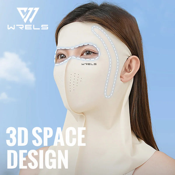 WRELS Anti UV Full Face Cover UPF 50+ Summer Face Mask Breathable Sunscreen Sports Face Covering Sun Protection Face Mask