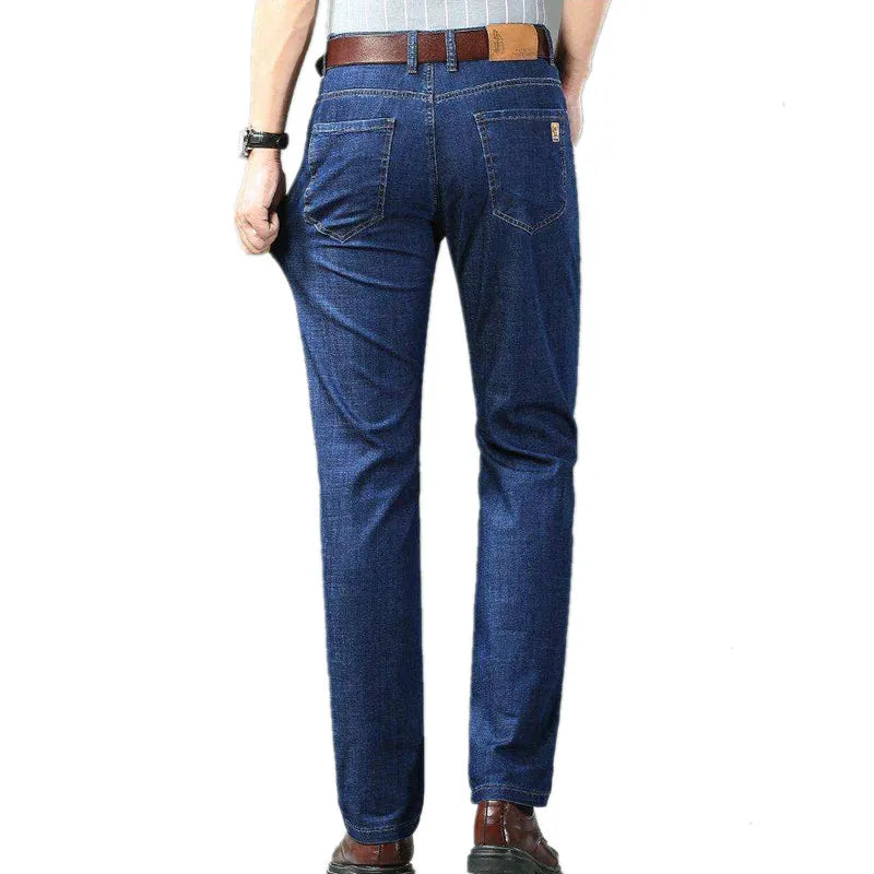 New Fall Collection of Men's Blue Jeans, Asian Sizes, Stretch Denim Pants, Business-casual Trousers. 2026-2027