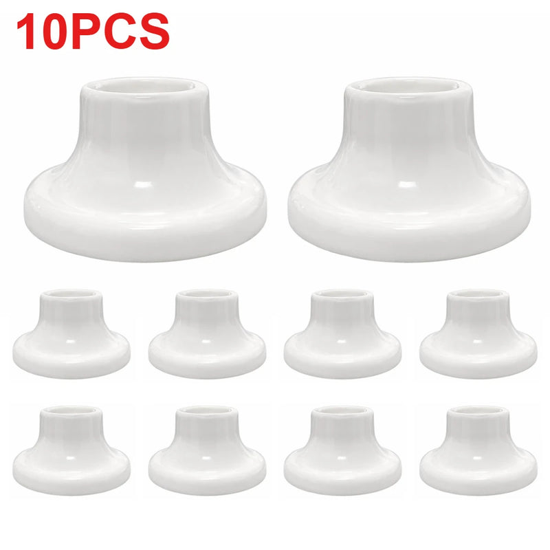 JOYINLED 1/10PCS ពណ៌សខ្មៅ E27 E26 ជើងចង្កៀង ជើងចង្កៀងសេរ៉ាមិច Poecelian សម្រាប់ជញ្ជាំងពិដាន គ្រឿងបំភ្លឺ