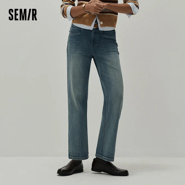 ខោខូវប៊យ Semir សម្រាប់នារី ខោខ្លី ខោត្រង់ ខោ Denim ទន់ ខោធម្មតា ខោរដូវស្លឹកឈើជ្រុះ ស្លៀកប្រចាំថ្ងៃបែបទីក្រុង ឆ្នាំ២០២៦