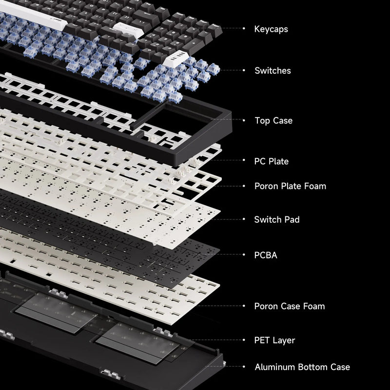 MonsGeek M2 V5 VIA Mechanical Keyboard/Barebone Kit 1800 Compact Size Rapid Disassemble RGB Hot Swap Tri-mode Keyboard Aluminum