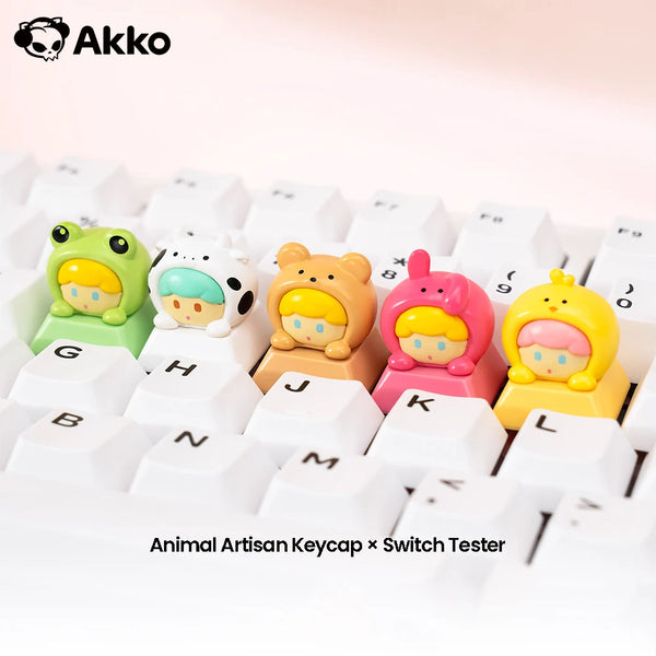 Akko Animal Artisan 3D Keycap & Switch Tester with Clicky Creamy Cyan Switch MX Mechanical Keyboard DIY Kawaii Desk Accessories
