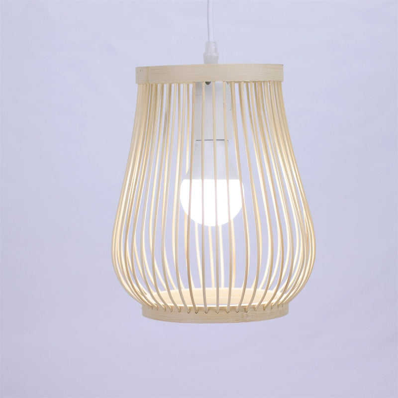 Chinese Rattan Wicker Pendant Lamp Lustre Bamboo Wood Chandelier Ceiling Light Handmade E27 for Home Living Ding Bed Room Decor