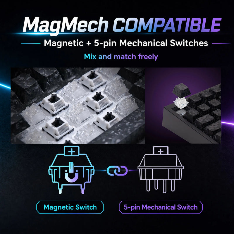 Akko 5087 V5 TMR Magnetic Keyboard 88 Keys TKL Layout ARGB Hot-swappable Full Range RT 0.005mm Dual-8K Tri-mode Gaming Keyboard