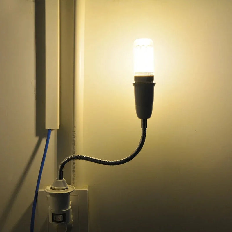 ឧបករណ៍ភ្ជាប់ចង្កៀង LED ទំហំ 20 សង់ទីម៉ែត្រ 30 សង់ទីម៉ែត្រ E26/E27 អាចបត់បែនបាន E26 ទៅ E27 ឧបករណ៍ភ្ជាប់ចង្កៀងសម្រាប់ប្តូរចង្កៀង LED