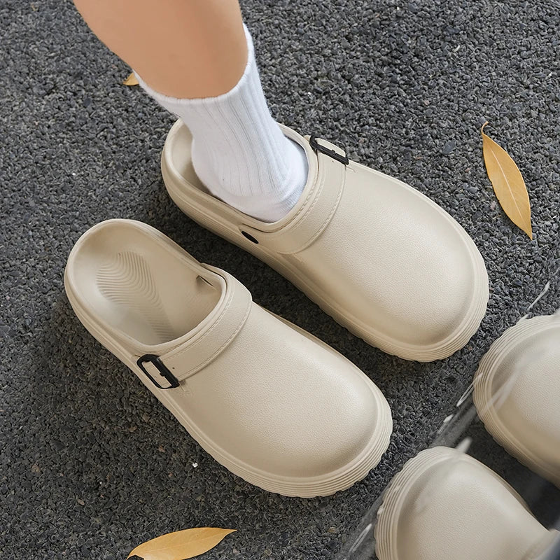 Men's Mule EVA casual slippers summer soft-sole non-slip lightweight outdoor walking beach shoe fashion dual-use sports slippers