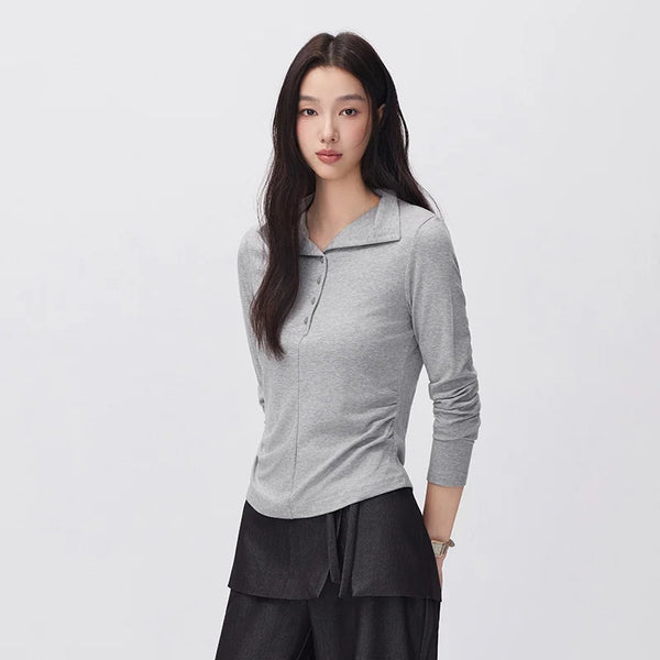 អាវយឺតប៉ាក់ Semir សម្រាប់នារី រាងស្លីម ពាក់កណ្ដាលអាវ រចនាតិចតួចបំផុត ឆ្នាំ២០២៦ សម្លៀកបំពាក់រដូវរងាថ្មីប្រចាំថ្ងៃ រចនាប័ទ្មធម្មតាសម្រាប់ទីក្រុង