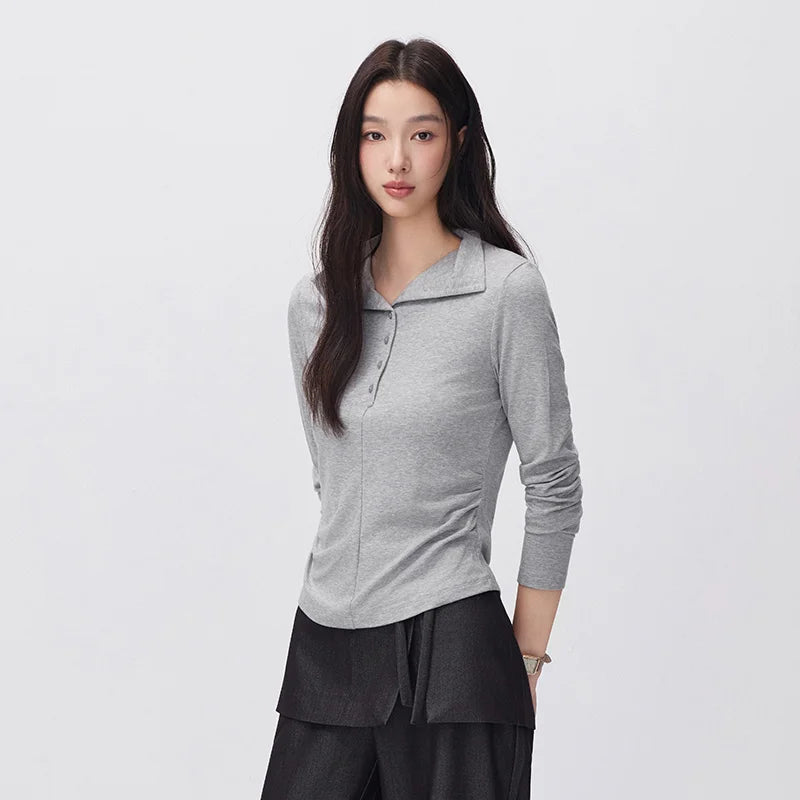 អាវយឺតប៉ាក់ Semir សម្រាប់នារី រាងស្លីម ពាក់កណ្ដាលអាវ រចនាតិចតួចបំផុត ឆ្នាំ២០២៦ សម្លៀកបំពាក់រដូវរងាថ្មីប្រចាំថ្ងៃ រចនាប័ទ្មធម្មតាសម្រាប់ទីក្រុង