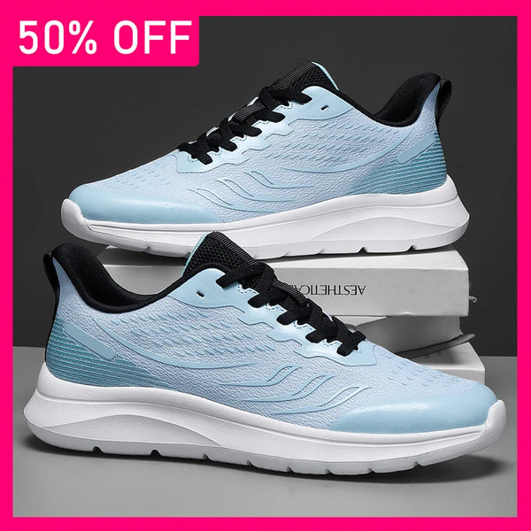 Men Sports Shoes Fashion Mesh Breathable Lightweight Summer Outdoor Running Shoes New Comfortable Soft Soled Casual Tennis Shoes