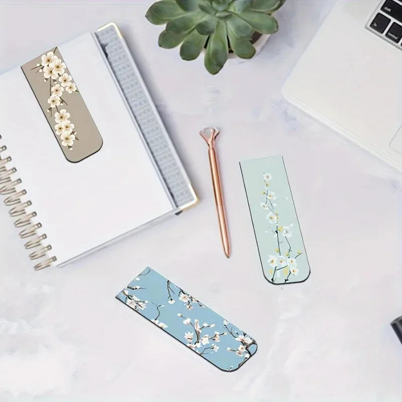 1set/5pcs Assorted Flower Designs Magnetic Bookmarks - Strong Magnet Page Clips for Books, Durable  Book Markers Set for Readers