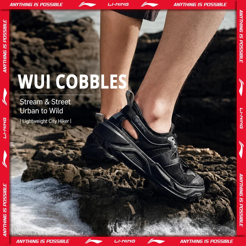 ស្បែកជើងកវែង Li-Ning Unisex WUI COBBLES សម្រាប់ពាក់ក្រៅផ្ទះ មានខ្យល់ចេញចូលបានល្អ ស្រូបយកឆក់ ទម្ងន់ស្រាល រឹងមាំ ស្បែកជើងកវែងសម្រាប់ដើរលេងកម្សាន្ត AGHW003