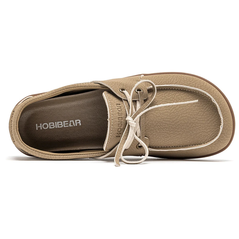 HOBIBEAR Women Wide Toe Loafers Barefoot Artificial Leather Slip on Shoes Lightweight Comfortable Flats Shoes