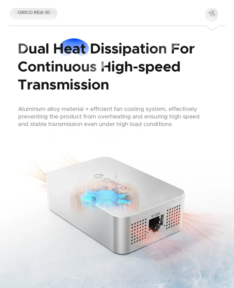 ORICO Thunderbolt 3 USB 4 Portable 10Gbps Network Card 2.5G/1G NIC Support Heat Dissipation Silent for High-Speed Data Transfer