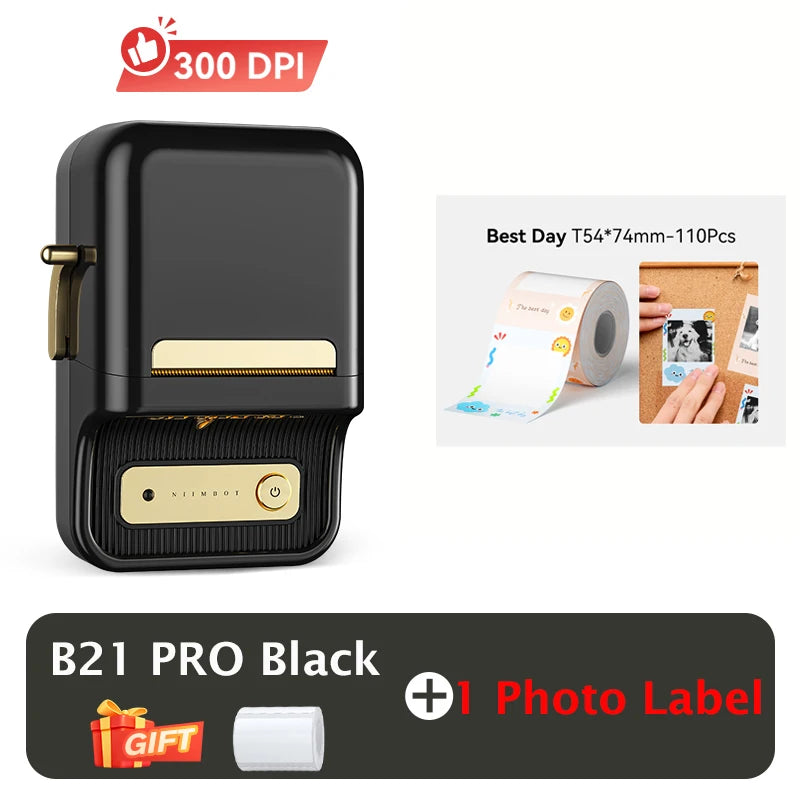 NiiMbot B21 B21 PRO Bluetooth Adhesive Label Printers Mini Thermal Printer Wireless Barcode Label Maker for Office Clothing