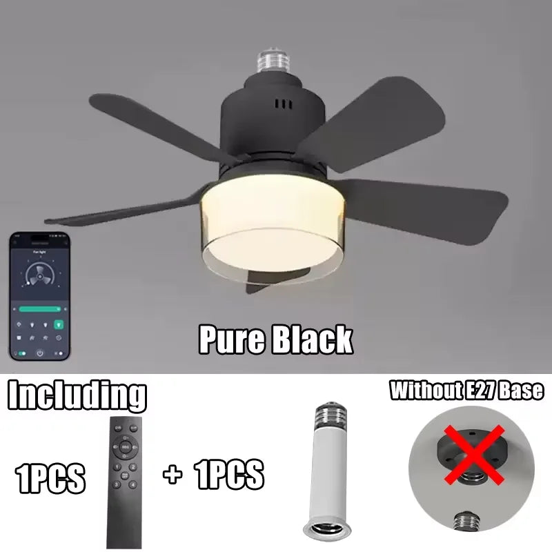 LED Indoor Modern Ceiling Fan whit Light APP Remote Control Dimming Wind Speed 4-speed Bedroom Living Room Dining Room