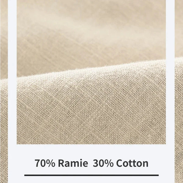Summer New Drawstring Casual Ramie Cotton Pants for Men Clothing breathable Loose Solid Color Streetwear EC1329
