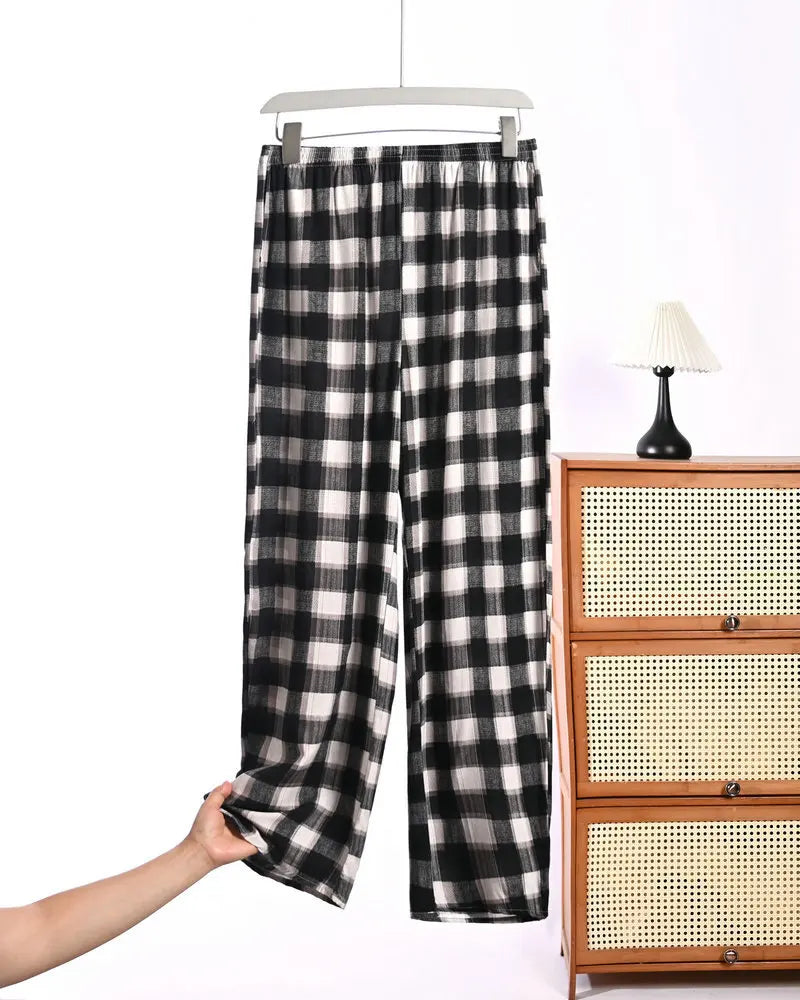 Floral Pajamas Pants Woman Nightwear Spring Summer Loose Sleeping Bottoms Lounge Home Wear Elastic Waist Sleepwear Trousers