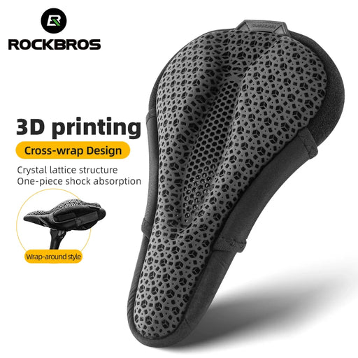 ROCKBROS Bike 3D Saddle Cover MTB Mountain Breathable Bicycle Seat Cushion Cover Thickened Elastic Comfortable Saddles Accessory