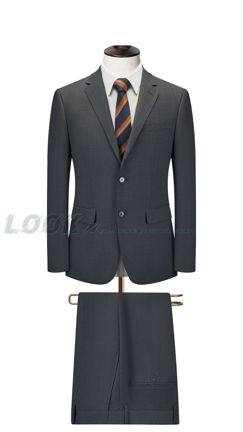 Men's Premium Suit -Business Suit, Professional Formal Wear, Ideal for Work and Weddings,50% Wool,Customizable Fit with 20 Sizes