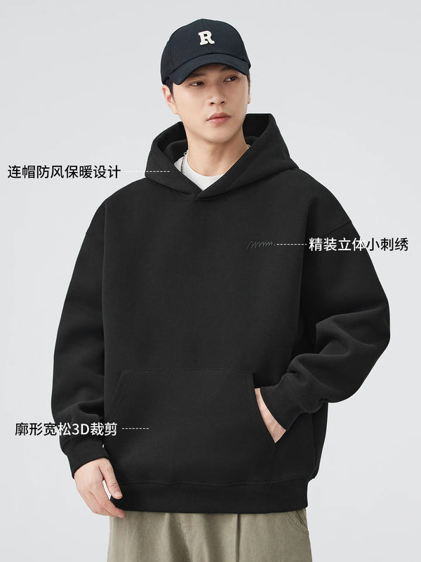 DUKEEN 420G Heavyweight Men's Hooded Sweatshirt Autumn and Winter Casual Trend Embroidered Loose Fit Pullover Men's Clothing