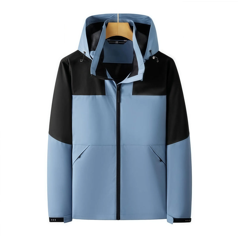 Thin breathable and waterproof couple's windbreaker jacket color-blocking outdoor work clothes mountaineering suit