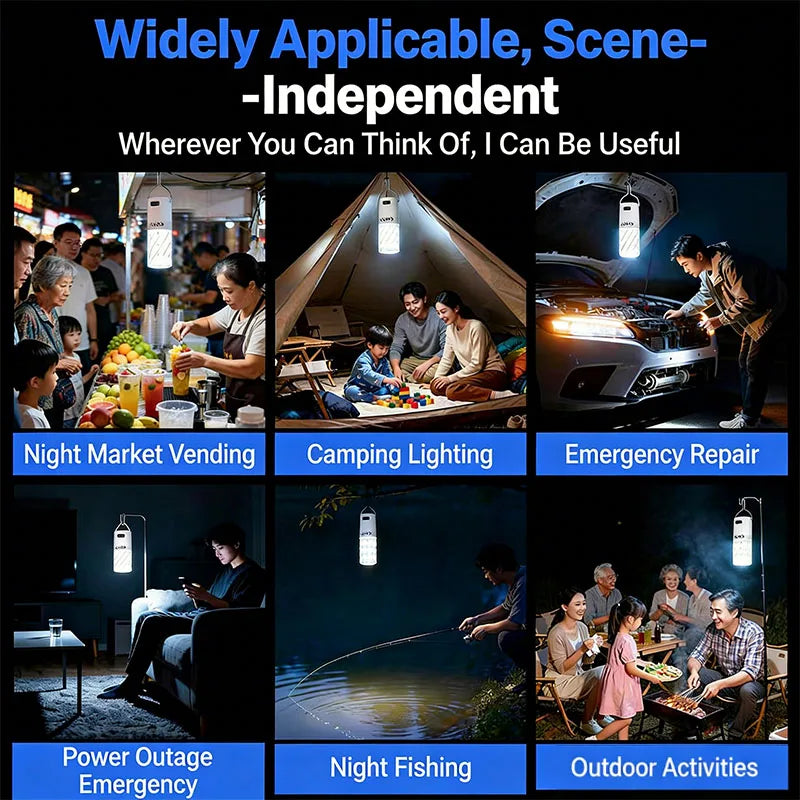 LED Camping Tent Lantern Portable Outdoor Waterproof Emergency Light Bulb with Clip Hook Super Bright for Hiking Power Failure