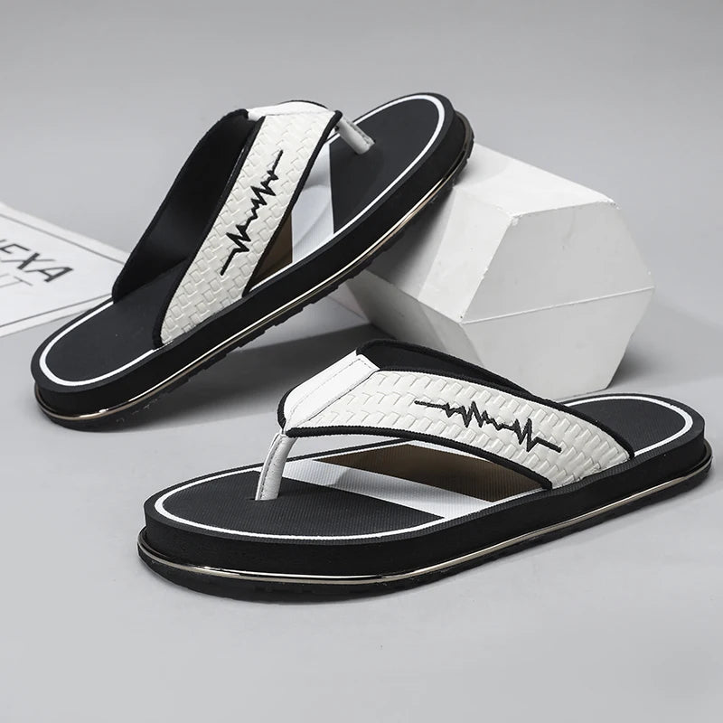 Flip-flops summer soft-sole non-slip comfort outdoor men's casual beach slippers quick-dry Pool breathable light flat slippers