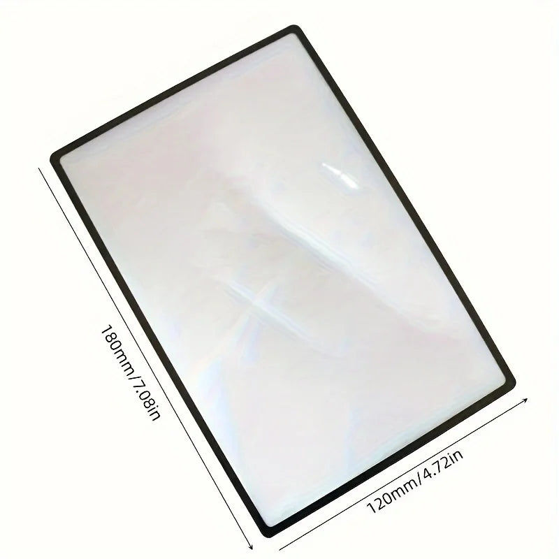 1pc Ultra thin magnifying glass, transparent magnifying glass, suitable for reading books, reading tool magnifying glass.
