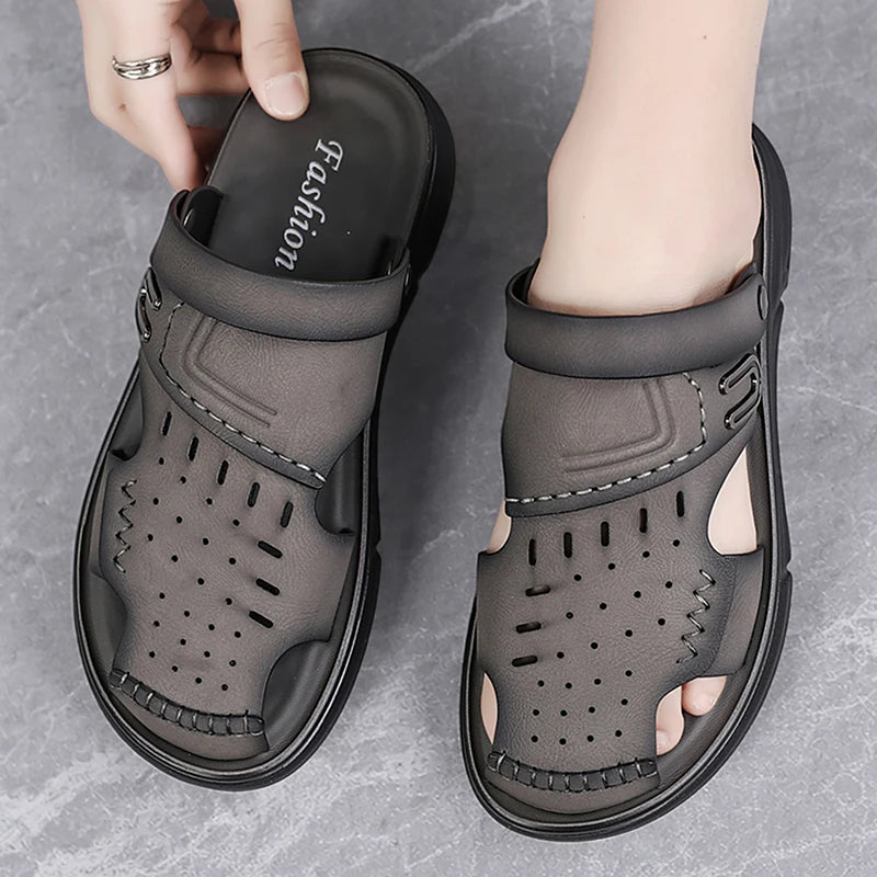 Men's breathable casual sandals summer new soft-sole non-slip outdoor beach shoes fashion lightweight sports dual-use slippers