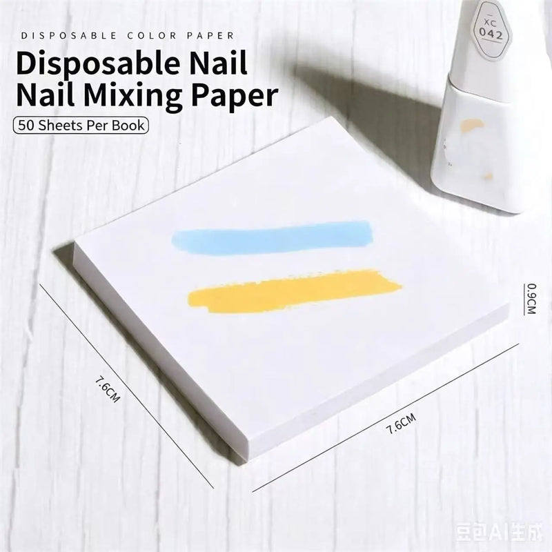 Disposable Nail Art Mixing Paper Pads Double Sided Waterproof Peel Off Nail Gel Polish Color Mixing Palette Book For Manicure Sa