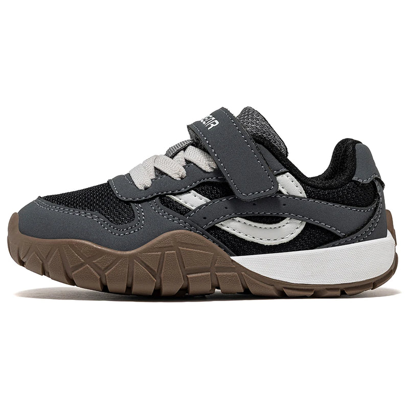 HOBIBEAR Toddler Kids Wide Toe Hiking Sneakers Artificial Leather Mesh Walking Shoes Trekking Outdoor Running Hook-Loop Sneaker